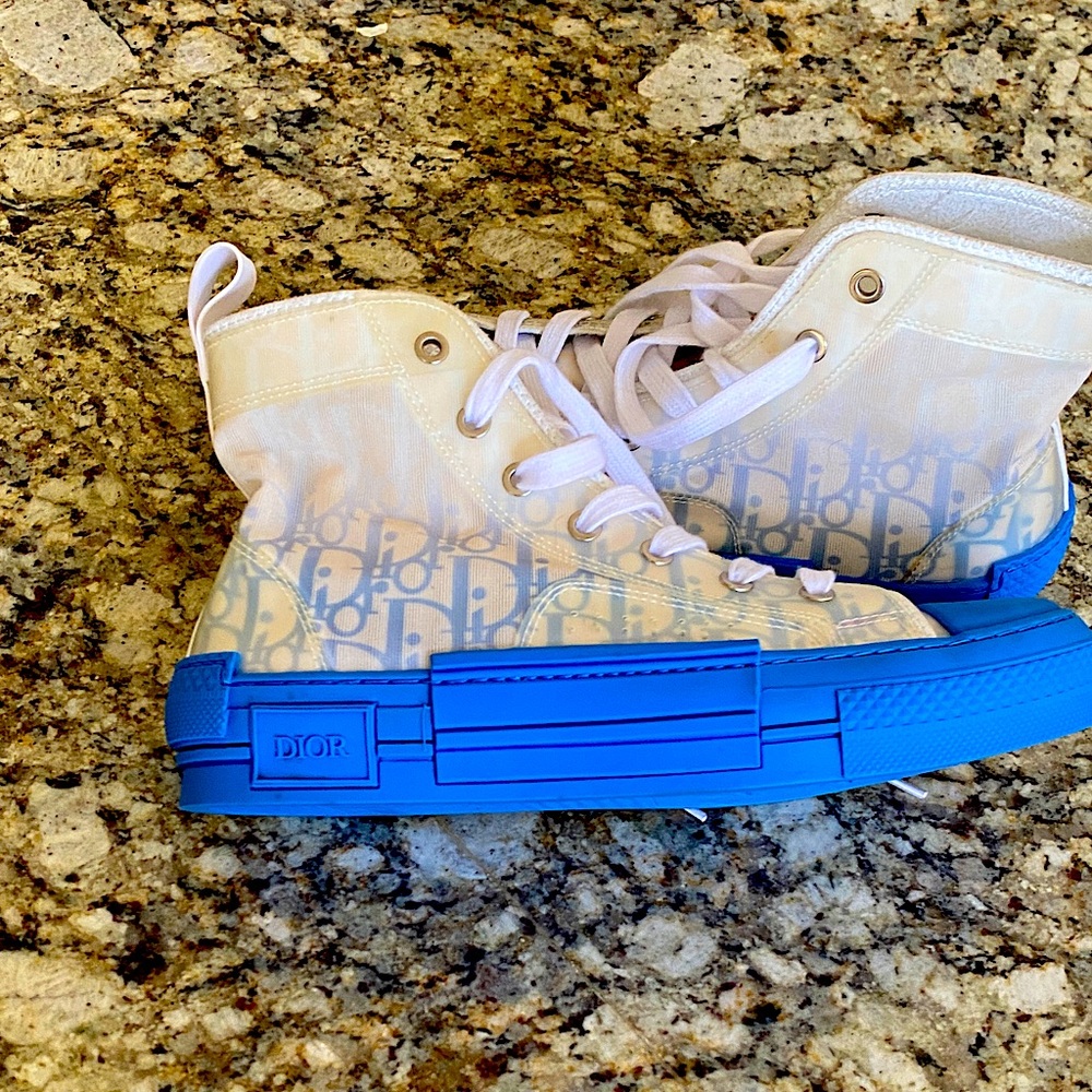 Dior High-Top Sneakers - White and Blue